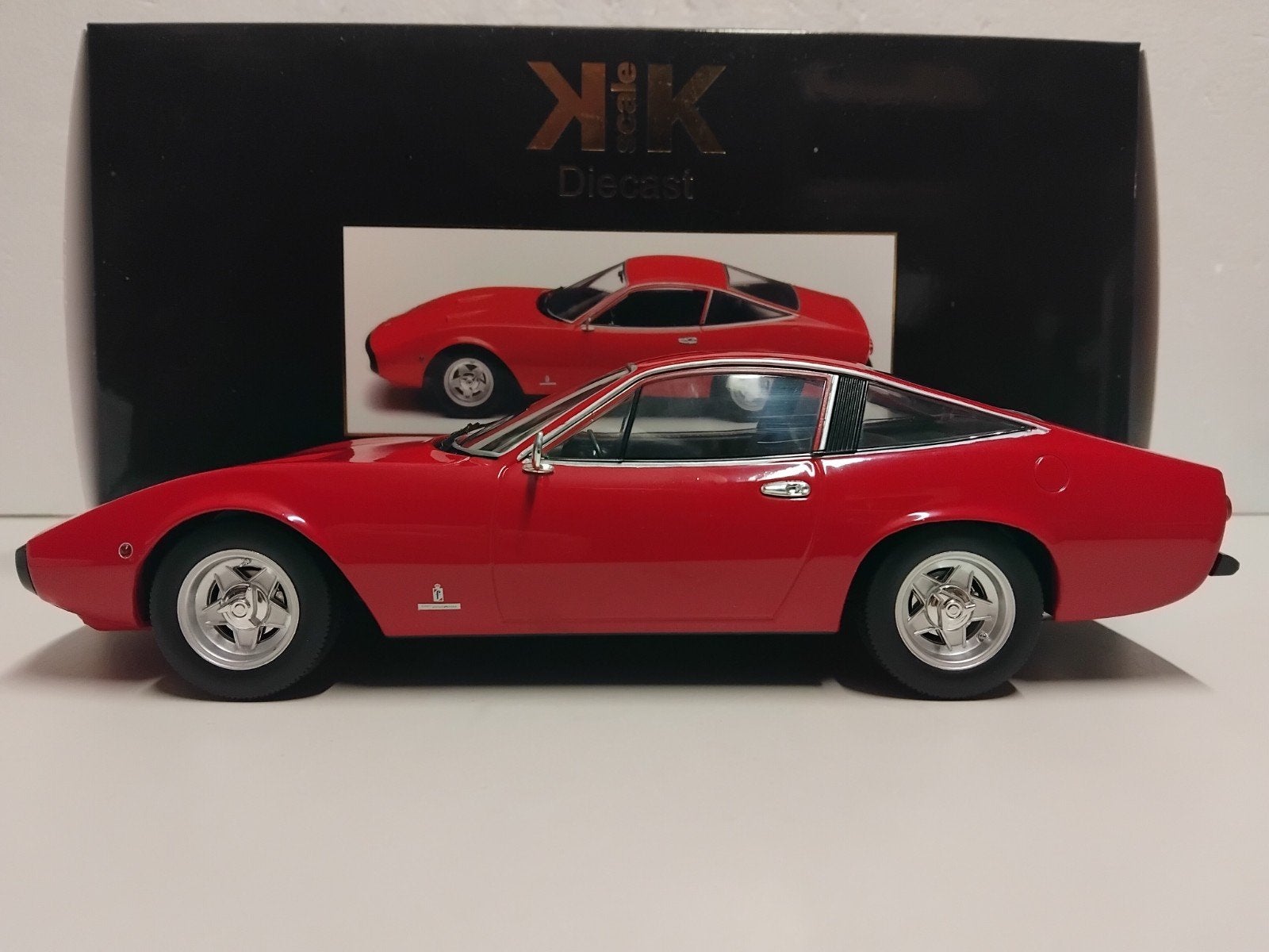 Ferrari 365 GTC 4 rood KK metal Limited Edition 1:18 KRD, Ophalen of Verzenden, Zo goed als nieuw, Auto, Overige merken