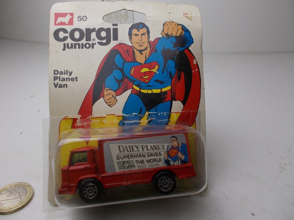 1978 Corgi Juniors No 50 SUPERMAN DAILY PLANET US VAN (-A-), Ophalen of Verzenden, Zo goed als nieuw, Bus of Vrachtwagen, Corgi