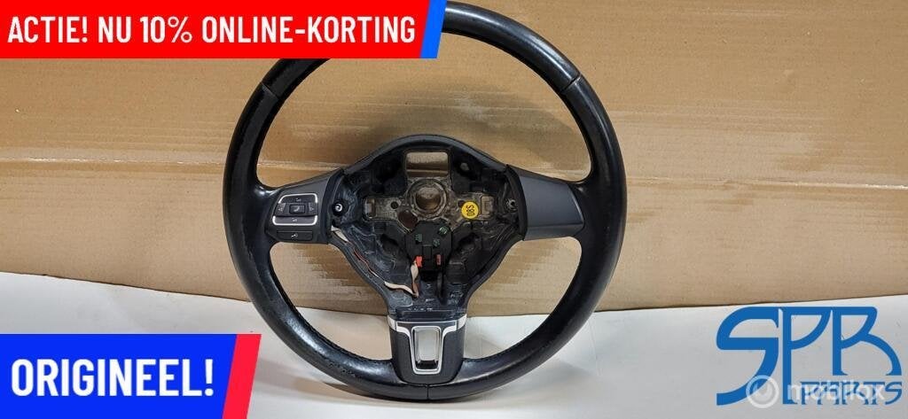 Vw POLO 6R MULTIFUNCTIONEEL MF Stuurwiel Leer STUUR GEBRUIKT, Auto-onderdelen, Gebruikt, Volkswagen, Ophalen of Verzenden, Volkswagen