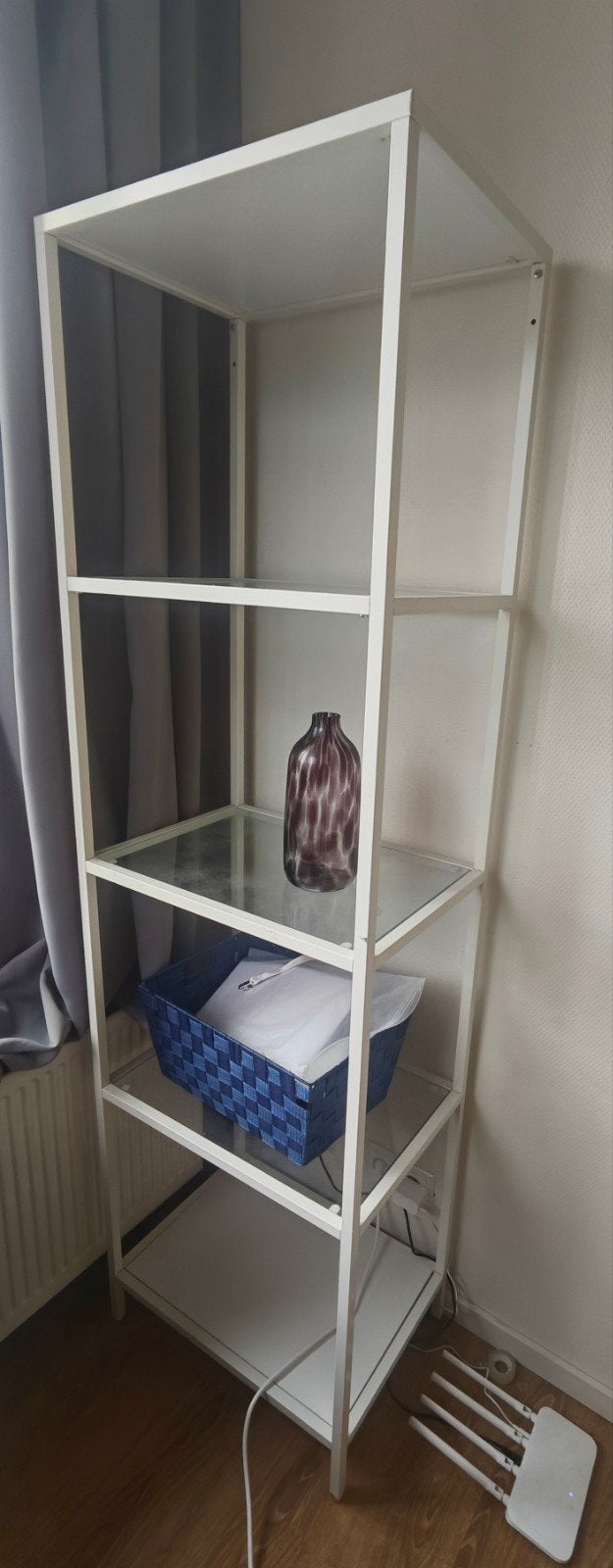 IKEA VITTSJÖ stellingkast wit / glas, Ophalen, Gebruikt