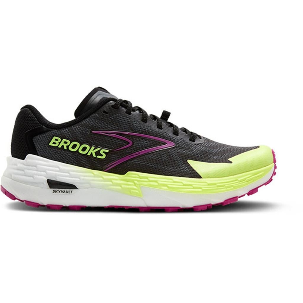 Brooks Catamount 4 Dames zwart roze geel, 40,5 ZGAN, Brooks, Ophalen of Verzenden, Zo goed als nieuw, Zwart