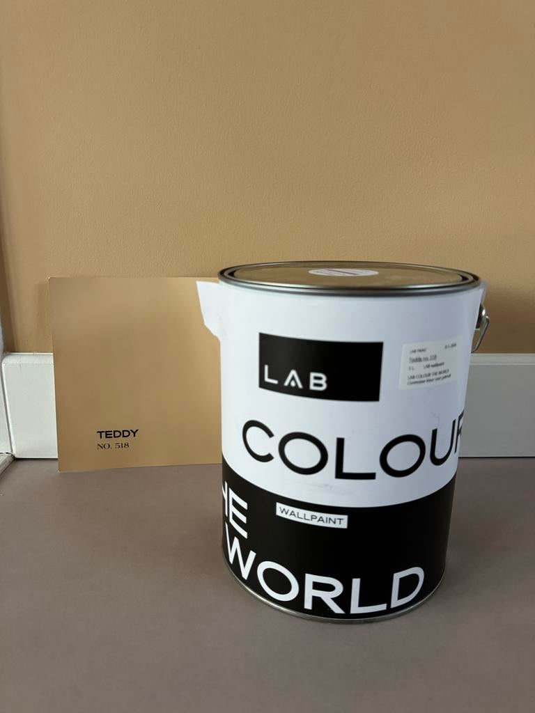 Lab Paint Teddy No. 518 - 5L Muurverf, Doe-het-zelf en Verbouw, Verf, Beits en Lak, 5 tot 10 liter, Beige, Nieuw, Ophalen of Verzenden