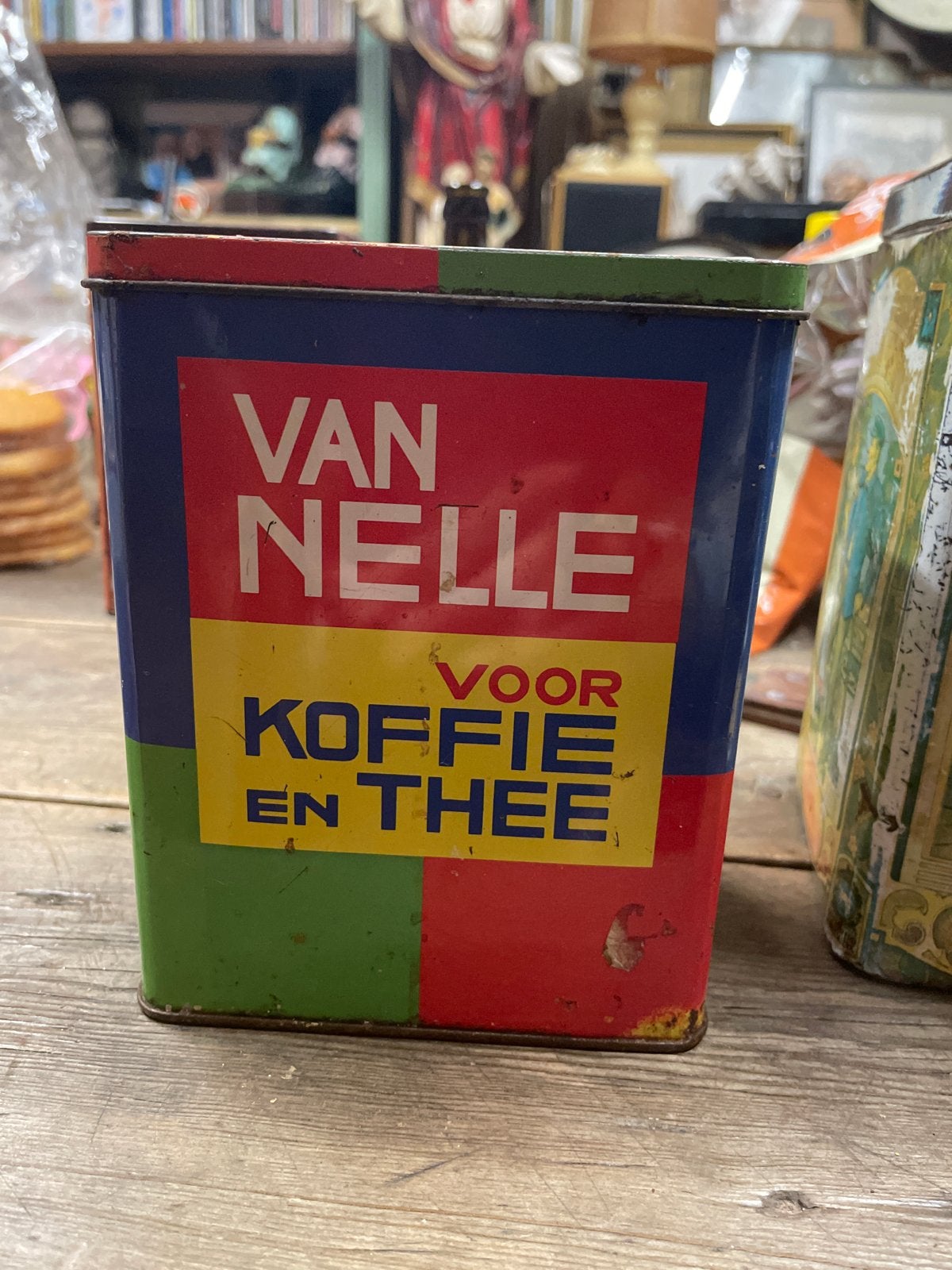 Vintage Van Nelle Koffie en Thee Blik, Ophalen of Verzenden