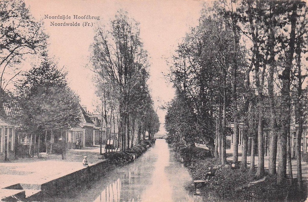 Noordwolde - Noordzijde Hoofdbrug (gel. 1920), Ophalen of Verzenden, 1920 tot 1940, Gelopen, Friesland