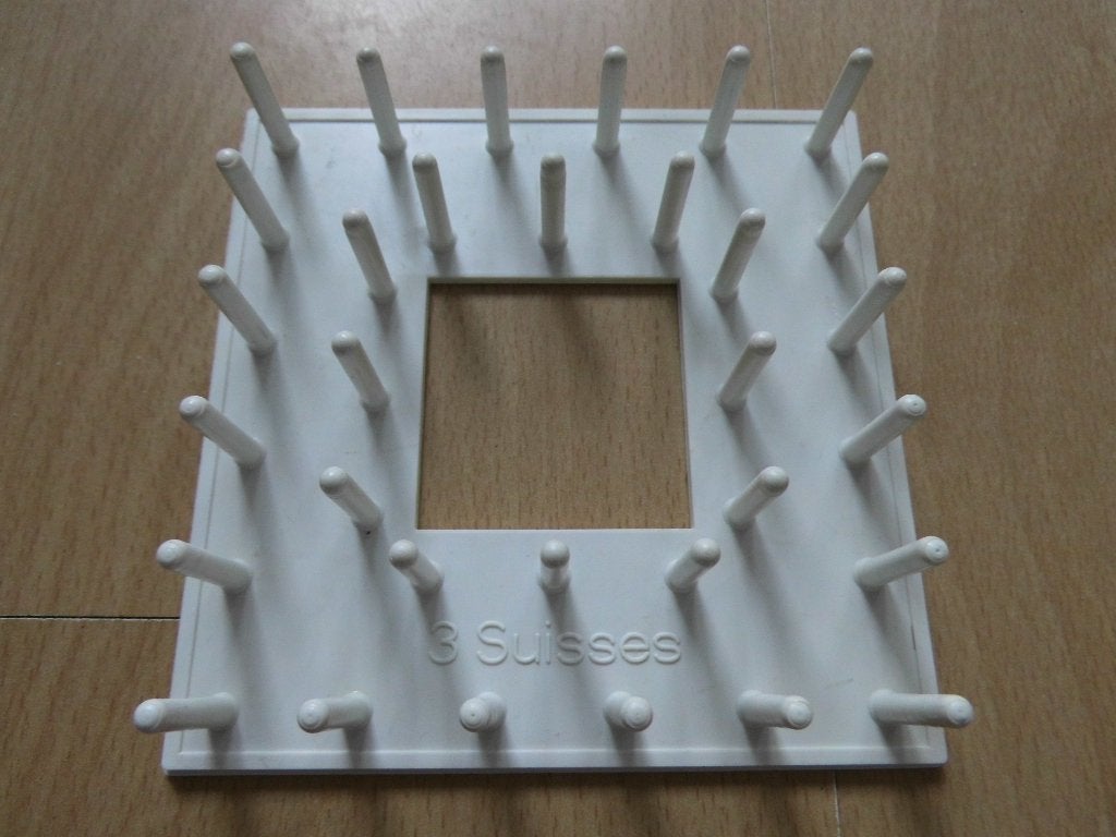 3 Suisses breiraam vierkant 11 x 11 cm hard plastic vintage, Ophalen of Verzenden, Gebruikt, Breien, Overige typen