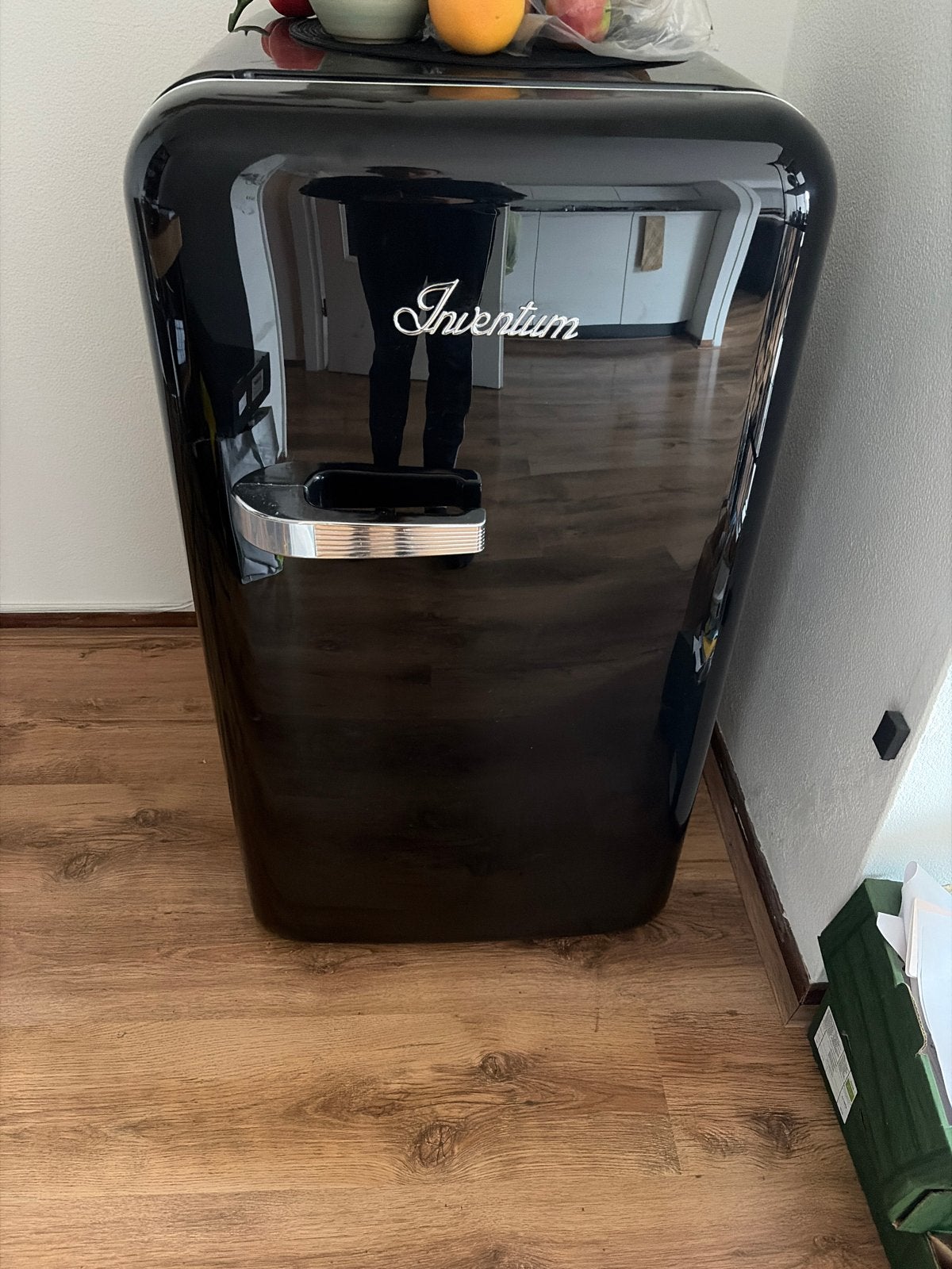 Inventum Vrijstaande Koelkast - Zwart Retro Design, 85 tot 120 cm, Gebruikt, 75 tot 100 liter, Ophalen of Verzenden