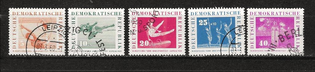 DDR 707-711, Ophalen of Verzenden, DDR, Gestempeld