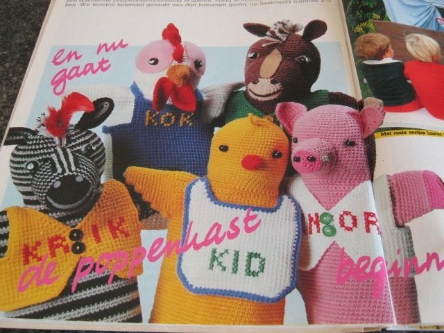 Haakpatroon  Poppenkast dieren Zebra - Haan - Varken 4679, Verzenden, Nieuw, Haken, Patroon of Boek