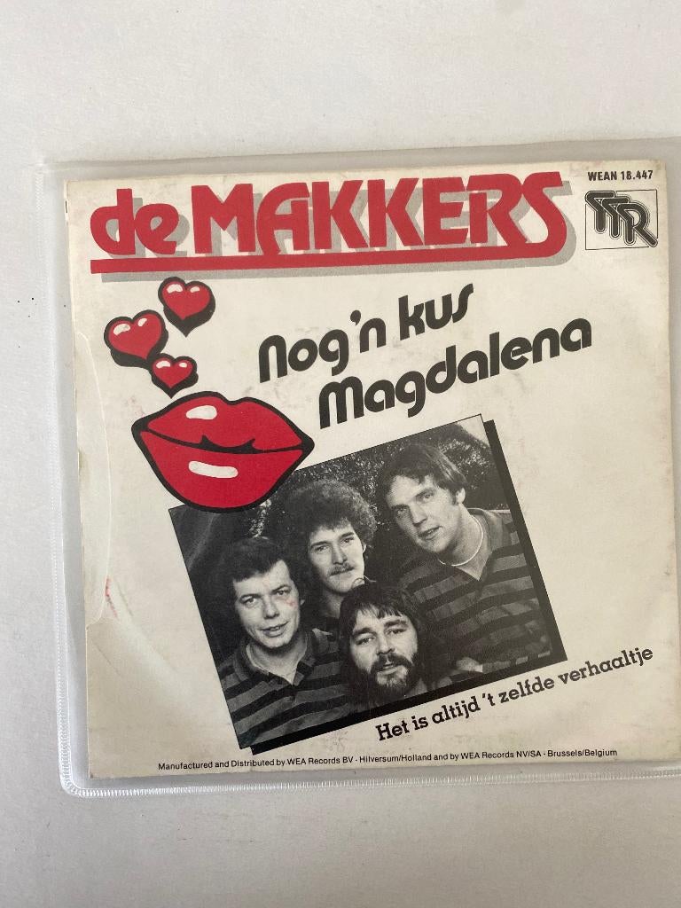 De Makkers ‎– Nog 'n Kus Magdalena(ALLEEN HOES) zeldzaam, Cd's en Dvd's, Vinyl Singles, 7 inch, Zo goed als nieuw, Nederlandstalig