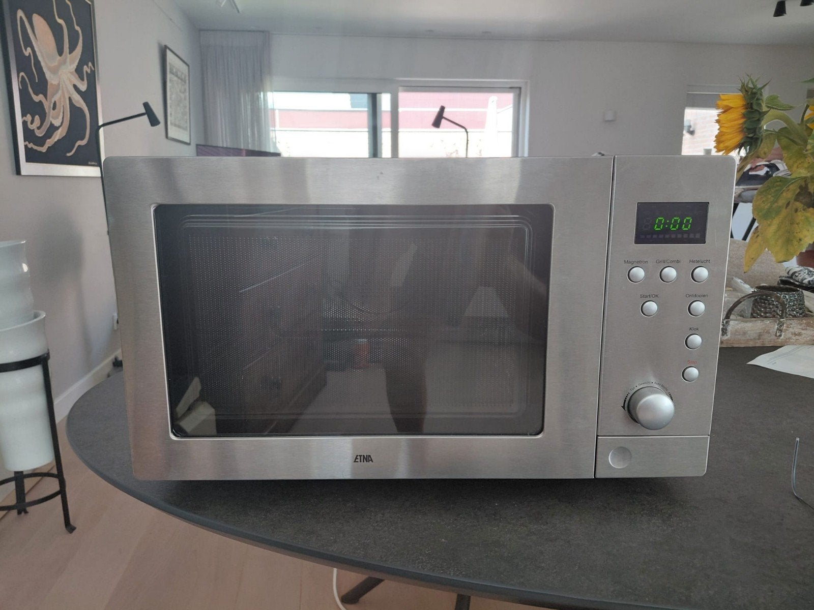 Etna ECM 243 RVS Combimagnetron Oven - Zo goed als nieuw, Ophalen, Combimagnetron, Hete lucht, Zo goed als nieuw
