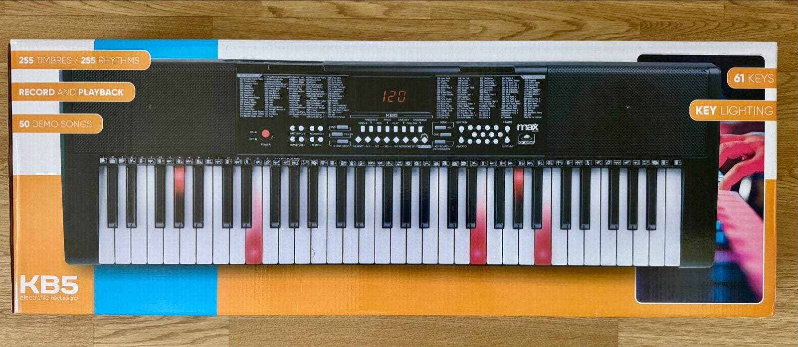 Max Music KB5 Elektronisch Keyboard met 61 Verlichte Toetsen, Met standaard, Ophalen, Overige merken, 61 toetsen