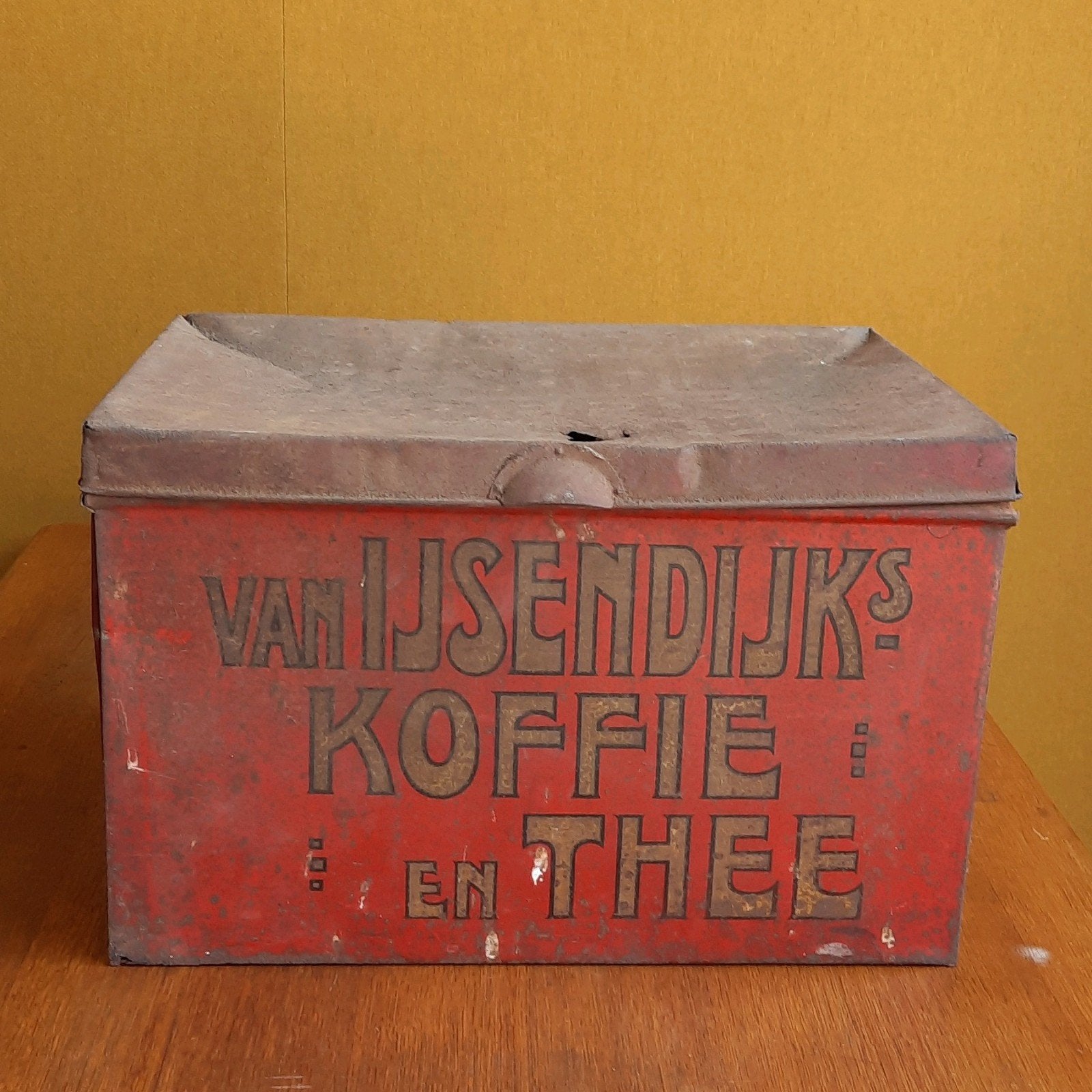 ijsendijk koffie blik, kruideniers, winkeliers bewaar blik, Ophalen of Verzenden, Gebruikt, Koffie