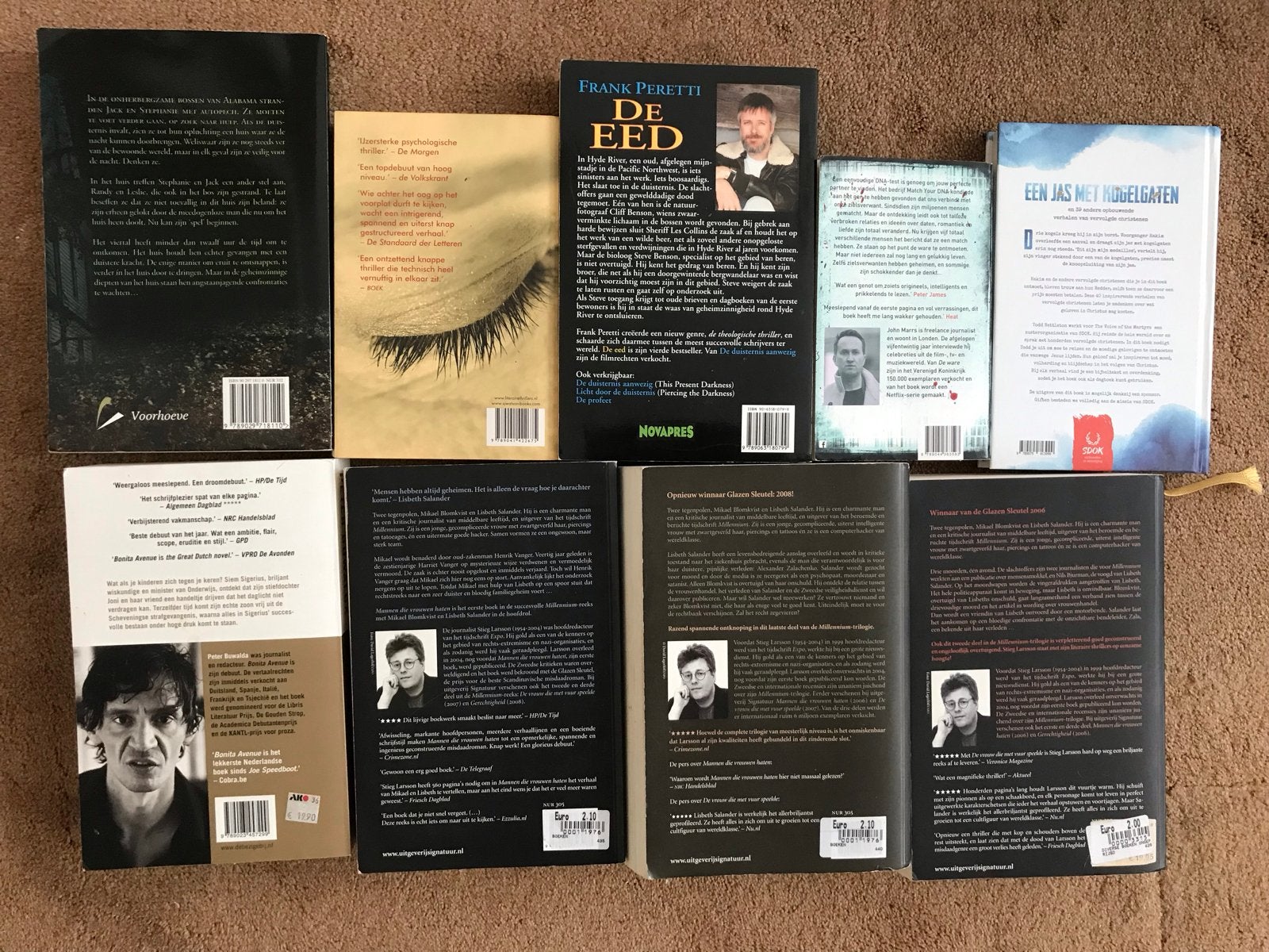 Boekenpakket: Thrillers en Romans (Stieg Larsson, Peretti), Boeken, Ophalen of Verzenden, Zo goed als nieuw, Nederland