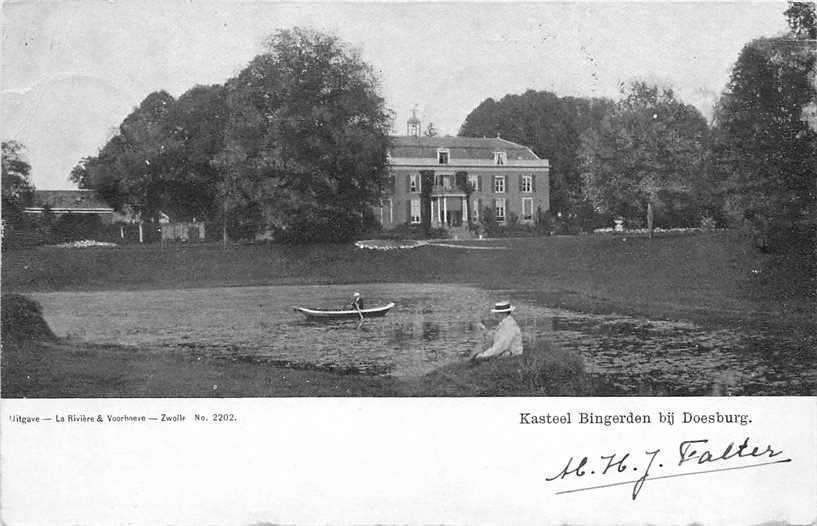 380-418-023 Doesburg Kasteel Bingerden, Verzamelen, Verzenden, Voor 1920, Gelderland