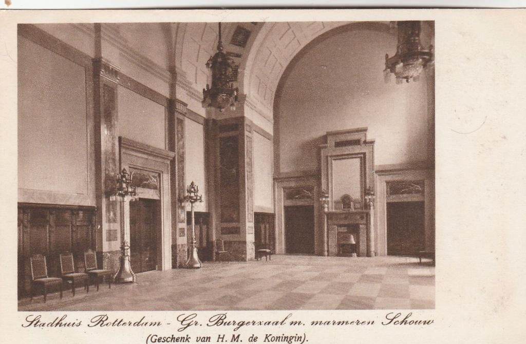 rotterdam- interieur stadhuis, Ophalen of Verzenden, Voor 1920, Zuid-Holland