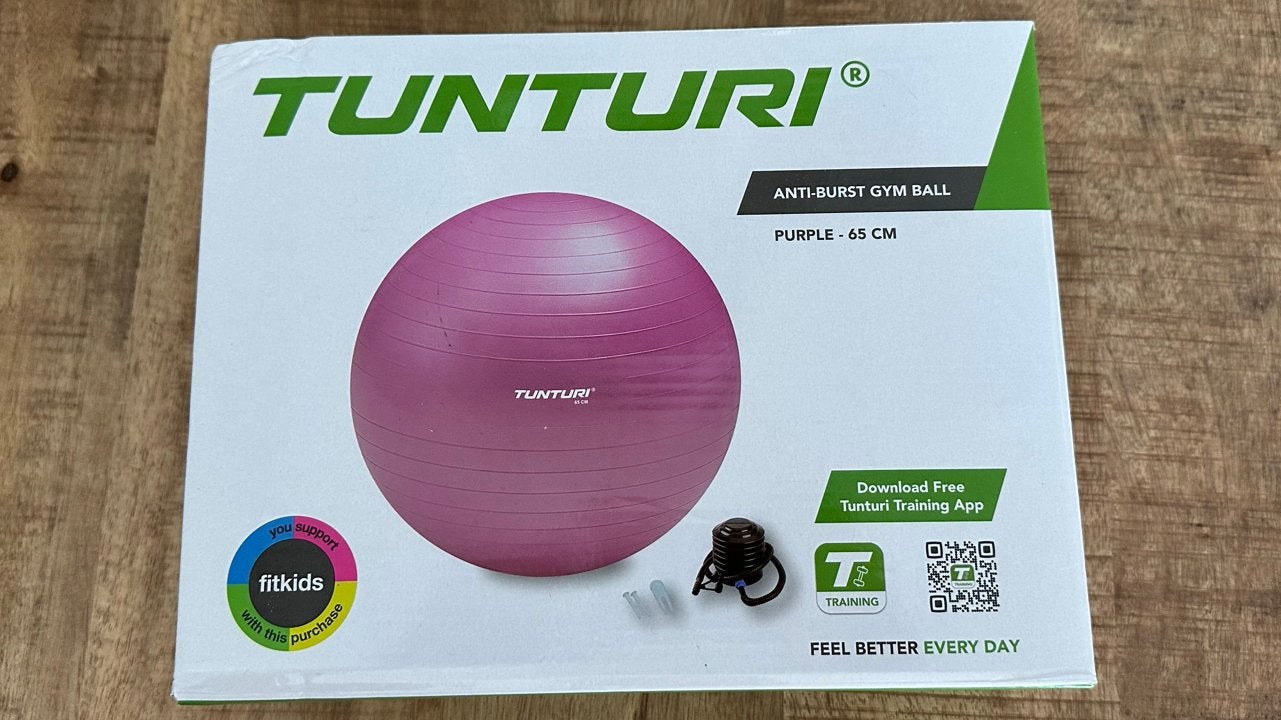 Tunturi Fitnessbal met pomp - Yoga, Pilates, Zwangerschap, Ophalen of Verzenden, Gebruikt, Buik, Fitnessbal