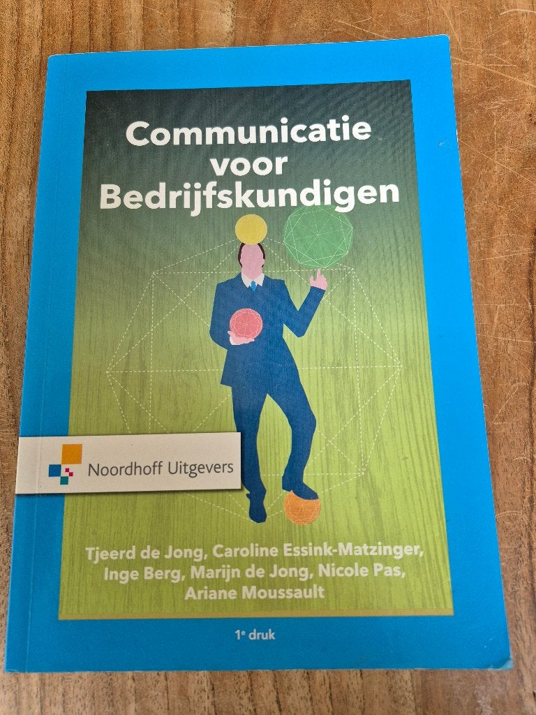 Communicatie voor Bedrijfskundigen - Tjeerd de Jong, Boeken, Ophalen of Verzenden, Zo goed als nieuw, Economie en Marketing, Tjeerd de Jong