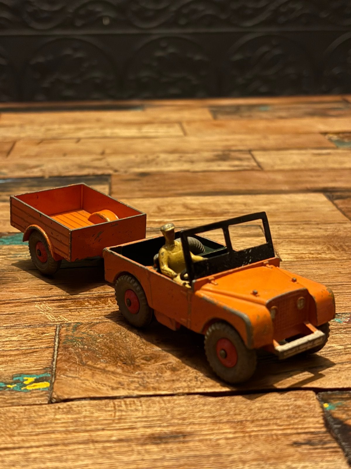 Dinky Toys Land Rover + No. 341 Trailer originele combinatie, Ophalen of Verzenden, Gebruikt, Auto, Dinky Toys