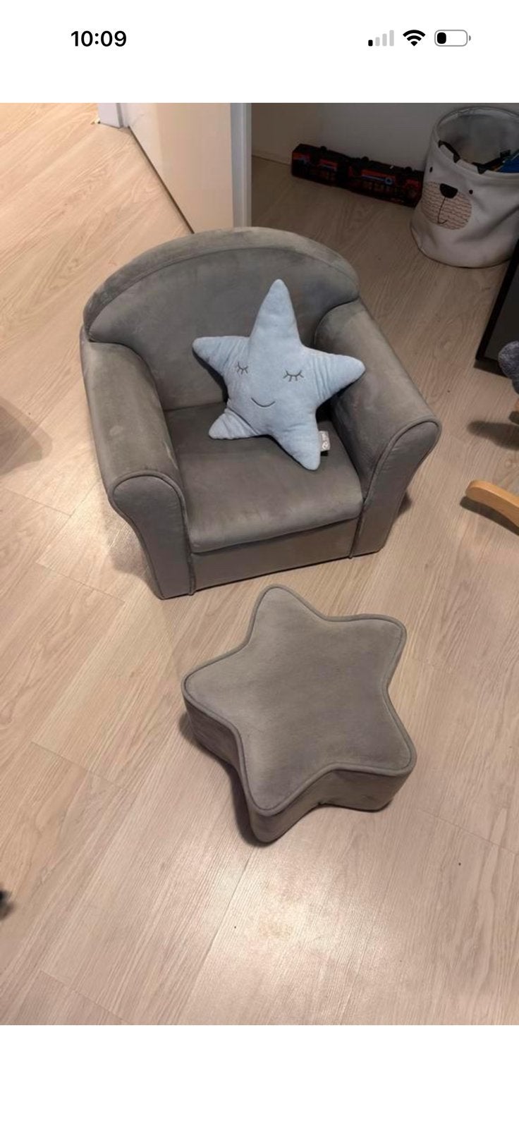 Roba kinderfauteuil met ster kinderpoef en kussen, Ophalen, Zo goed als nieuw, Overige typen