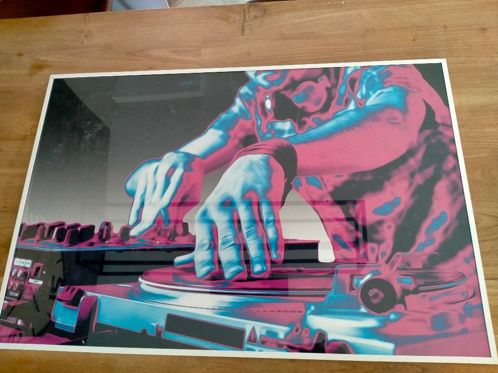 Poster met lijst dj, Ophalen, A1 t/m A3, Met lijst
