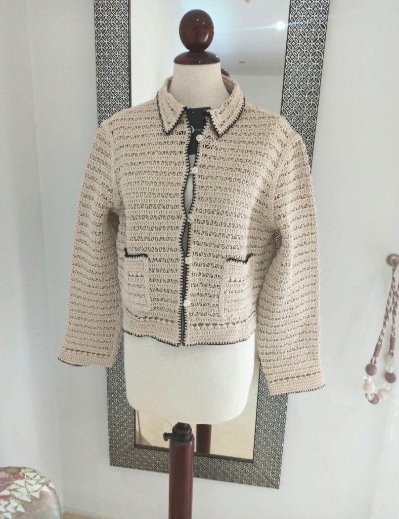Massimo Dutti Crochet Vest | Maat M, Kleding | Dames, Maat 38/40 (M), Overige kleuren, Massimo Dutti, Ophalen of Verzenden