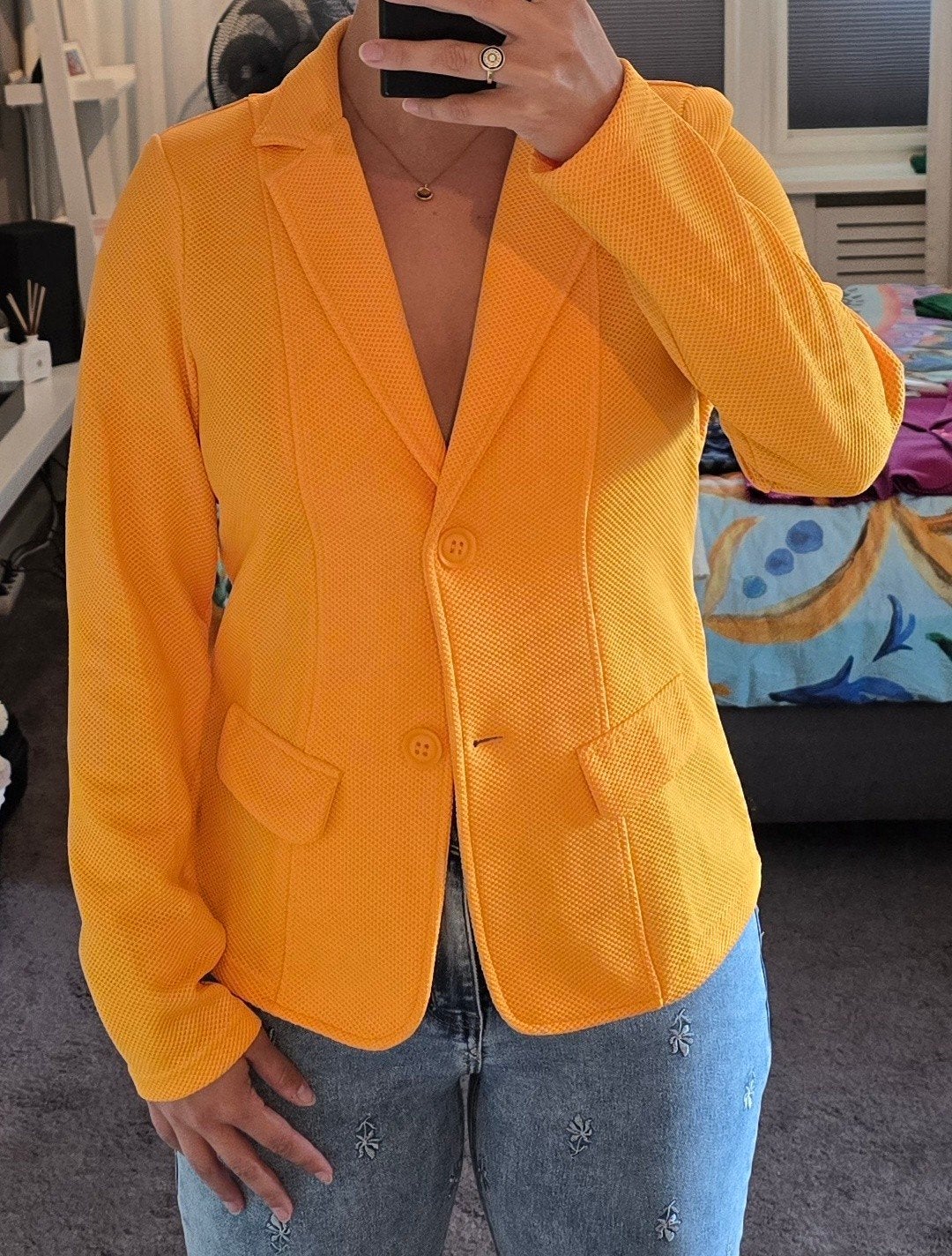 Norah blazer maat 40, Kleding | Dames, Jasjes, Kostuums en Pakken, Ophalen of Verzenden, Zo goed als nieuw, Maat 38/40 (M), Oranje