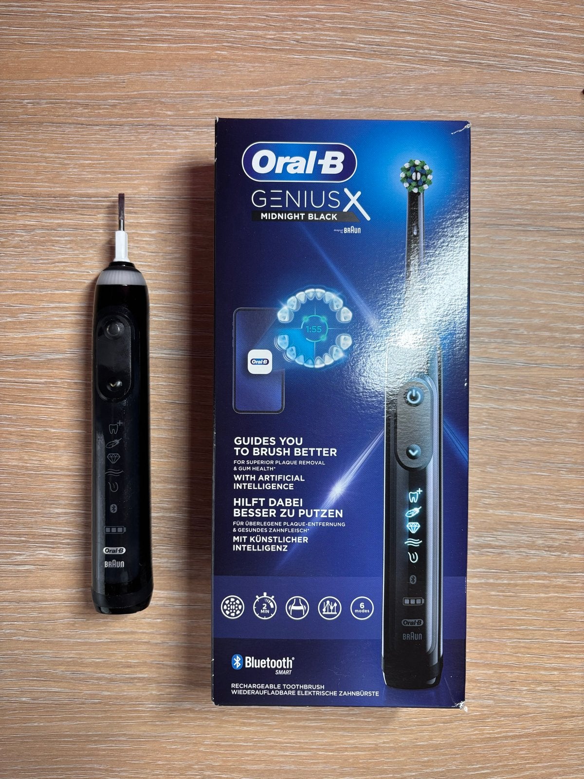 Oral-B Genius X Midnight Black Elektrische Tandenborstel, Ophalen of Verzenden, Zo goed als nieuw, Mondverzorging