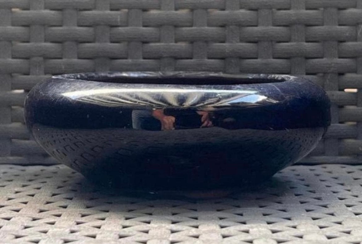 Bonsai schaal rond blauw geglazuurd aardewerk 14x5, Rond, Ophalen of Verzenden, Zo goed als nieuw, Aardewerk