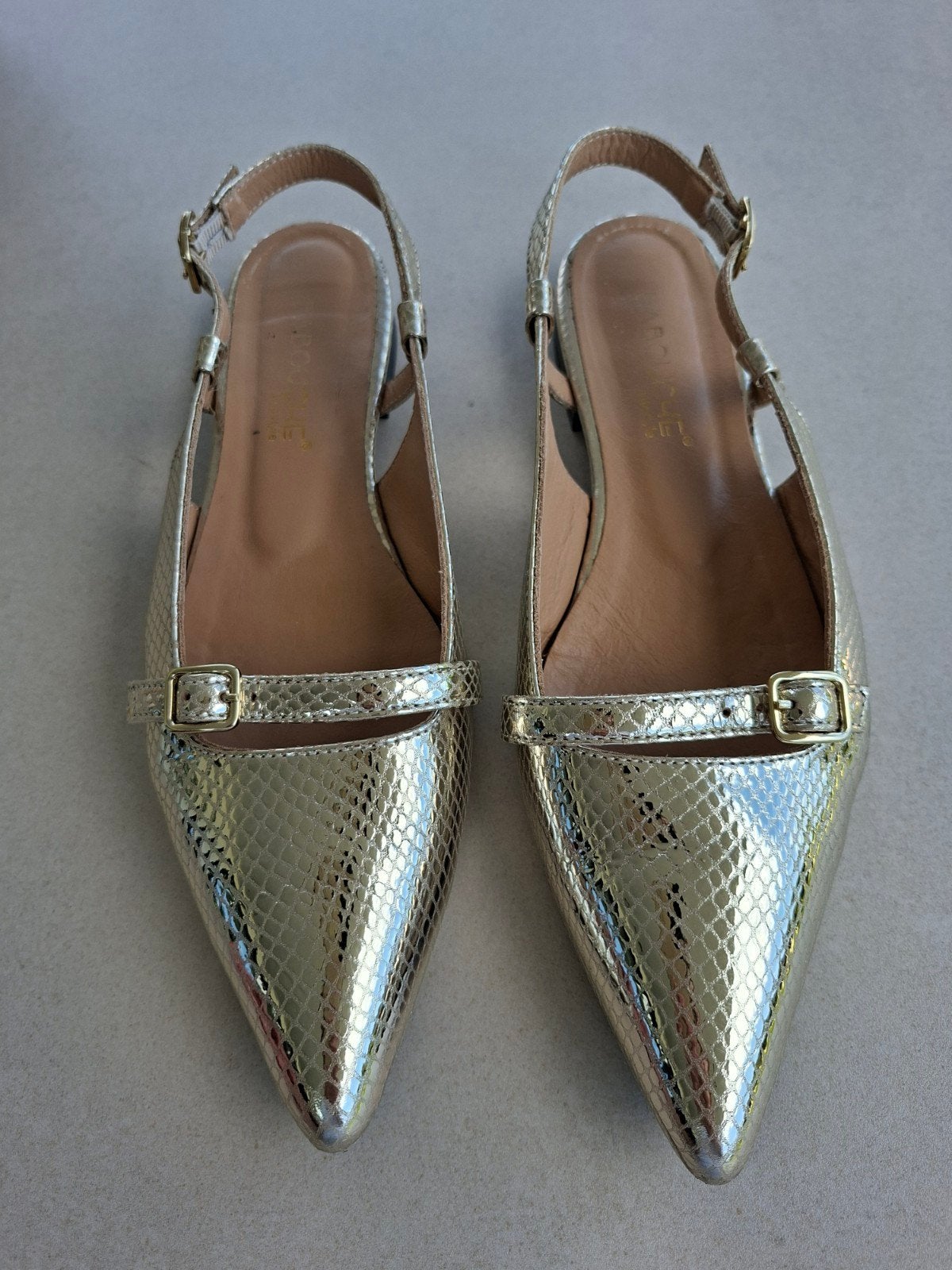 slingbacks, Ophalen, Zo goed als nieuw, Goud, Overige materialen