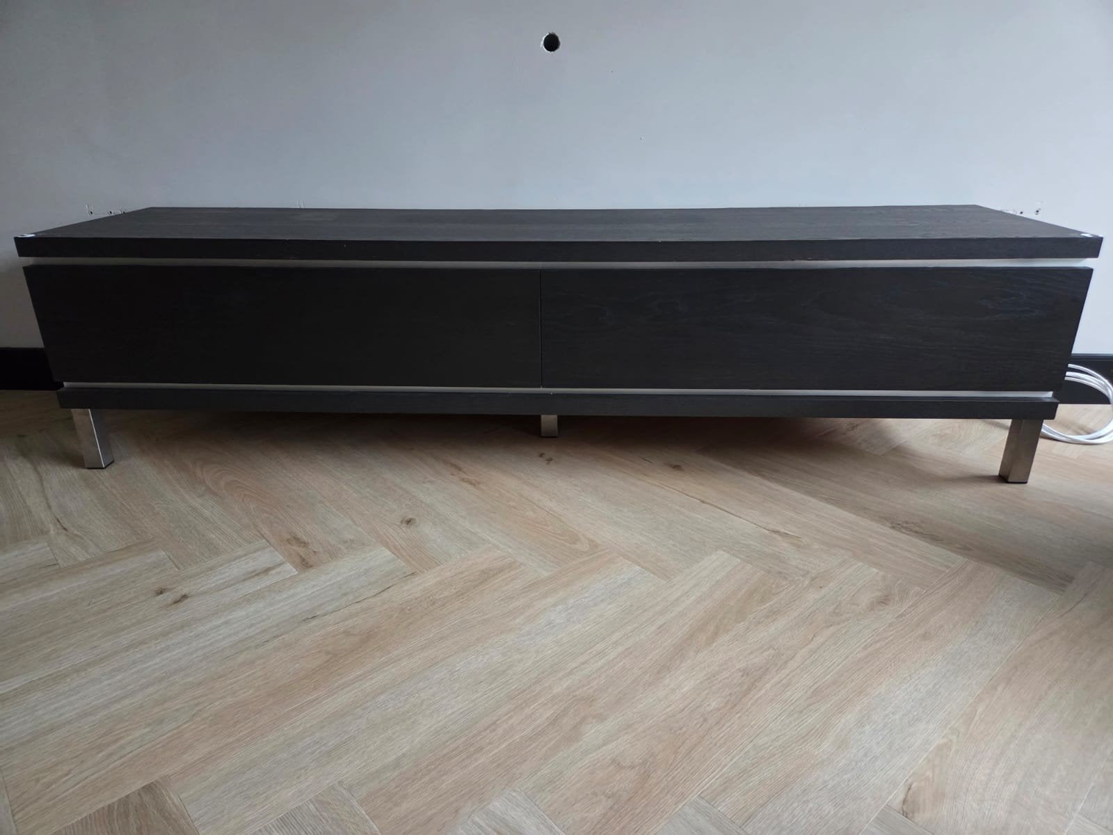 Goossens TV-meubel eiken fineer 200x50x48,5 cm, Ophalen, Gebruikt, 150 tot 200 cm, Eikenhout