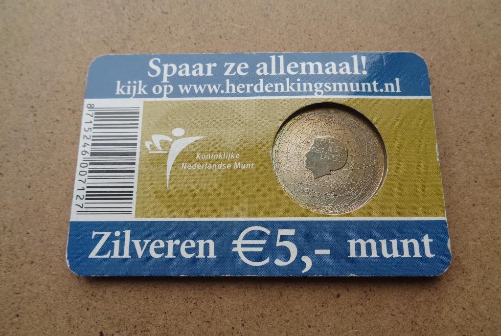 zilveren 5 euro munt 400 jaar Nederland/Australie [101], Verzenden, Koningin Beatrix, Zilver, Euro's