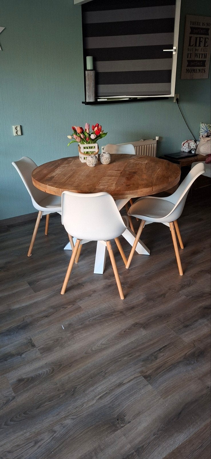 6 eetkamerstoelen, Kastrup Jysk, 5+1 gratis, Wit, Scandinavisch, Zo goed als nieuw, Vijf, Zes of meer stoelen