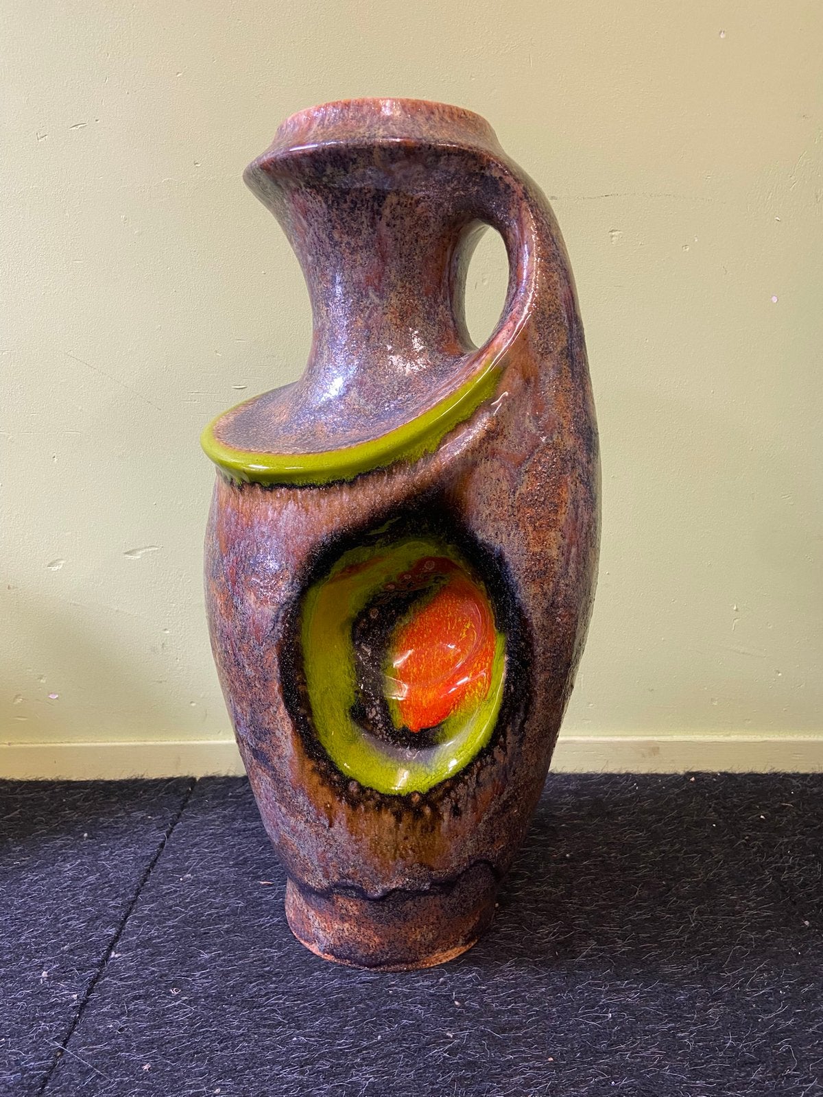 West-Germany  xl vaas Walter Gerhards beschadigd fat lava, Antiek en Kunst, Antiek | Keramiek en Aardewerk, Ophalen