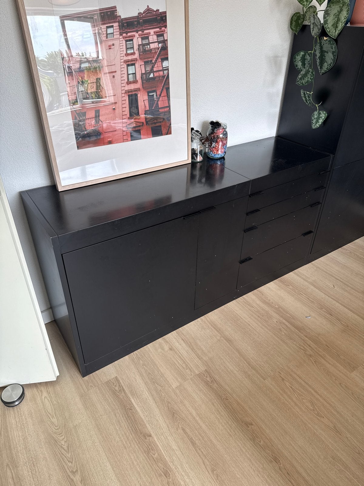 Pastoe L serie dressoir/kast - Zwart, Ophalen, Gebruikt, 150 tot 200 cm, Met lade(s)