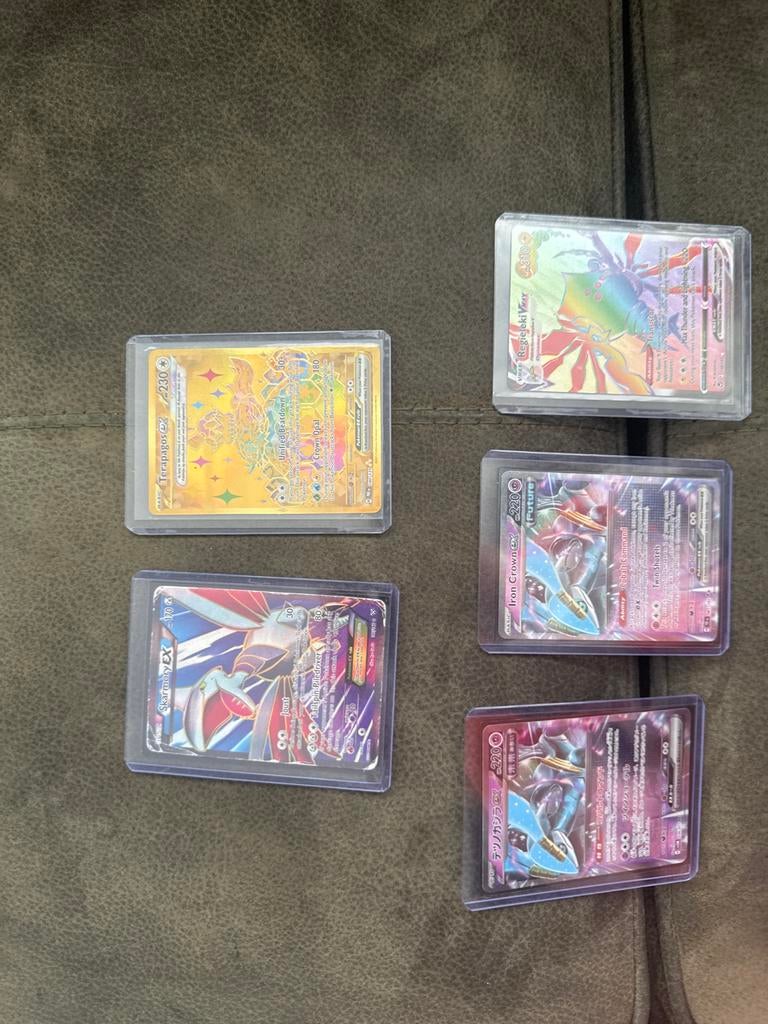 5 Echte Pokémon kaarten - Skarmory EX, Terapagos, Iron Crown, Ophalen of Verzenden, Zo goed als nieuw, Meerdere kaarten