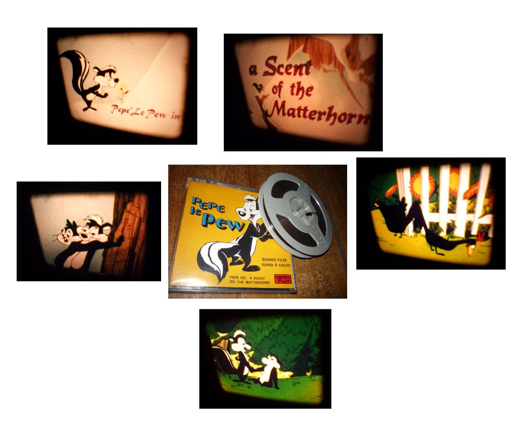 8mm film WB - PePe le Pew - Matterhorn - geluid kleur mooi -, Ophalen of Verzenden, 8mm film
