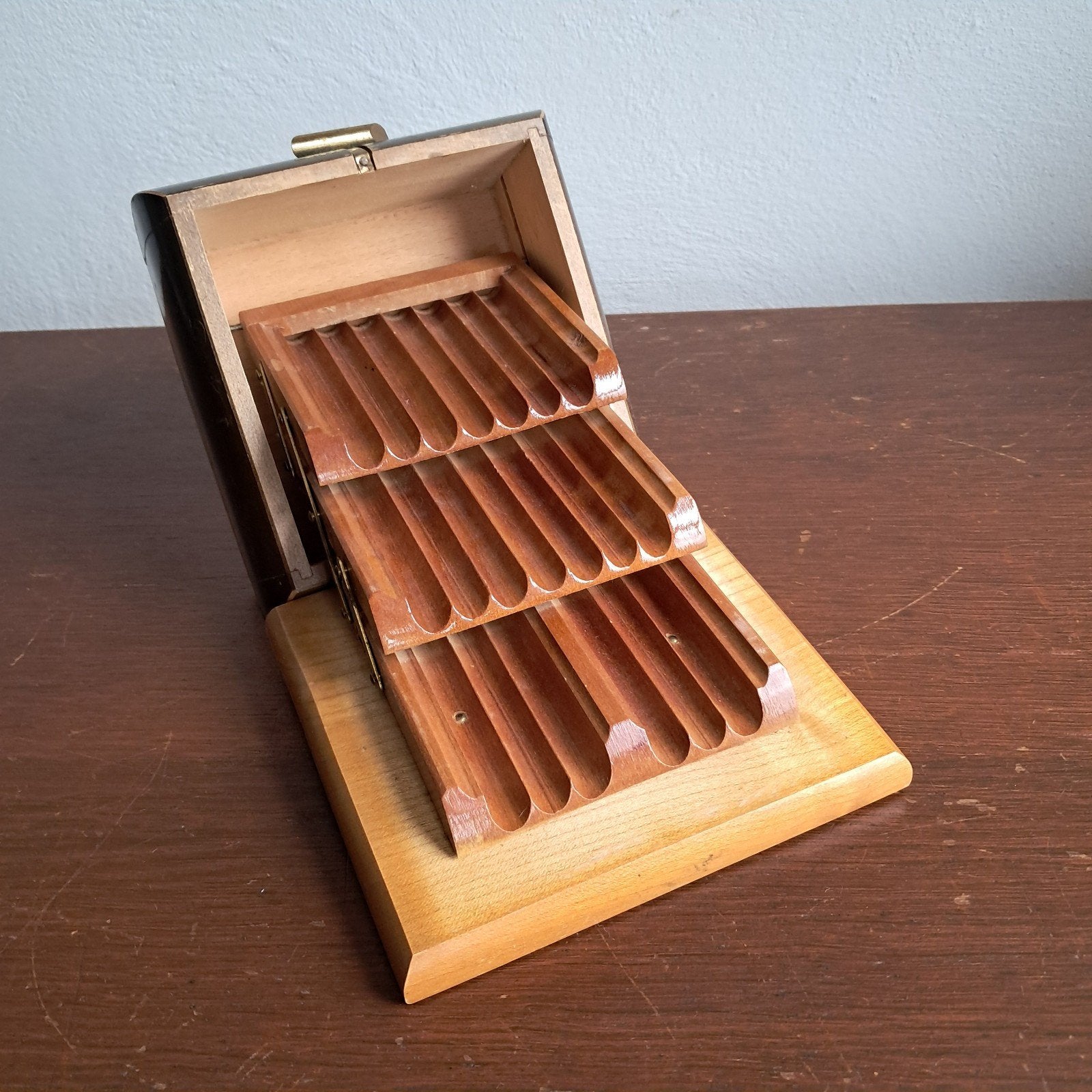 Vintage Houten Sigarettenhouder - Art Deco Stijl, Ophalen of Verzenden