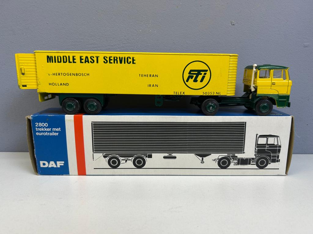 Lion toys car Daf RFI Teheran Iran Den Bosch NMIB, Hobby en Vrije tijd, Modelauto's | 1:50, Ophalen of Verzenden, Zo goed als nieuw