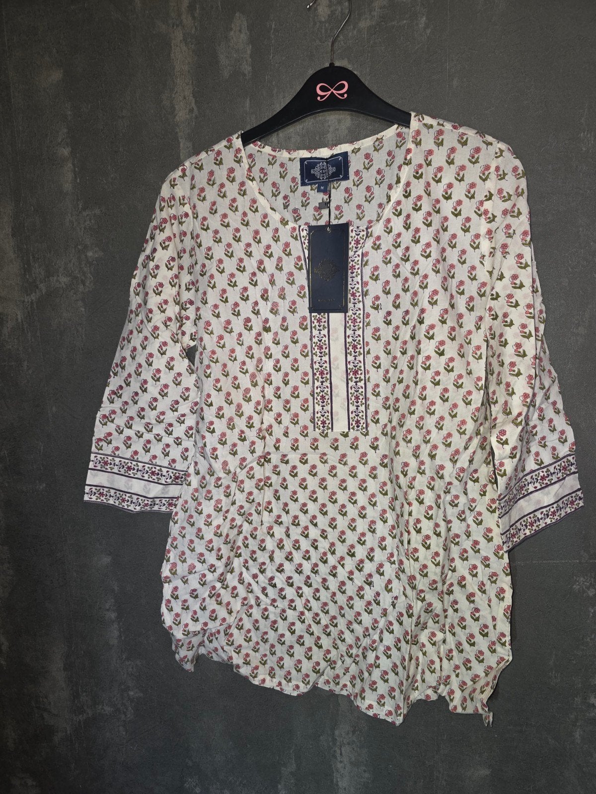 Nieuwe Handgemaakte Indiase Blokprint Tuniek / Kurta Maat M, Maat 38/40 (M), Nieuw, Ophalen of Verzenden, Onbekend