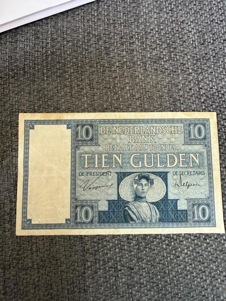 10 gulden 1929 zeeuws meisje, Ophalen of Verzenden, 10 gulden, Los biljet