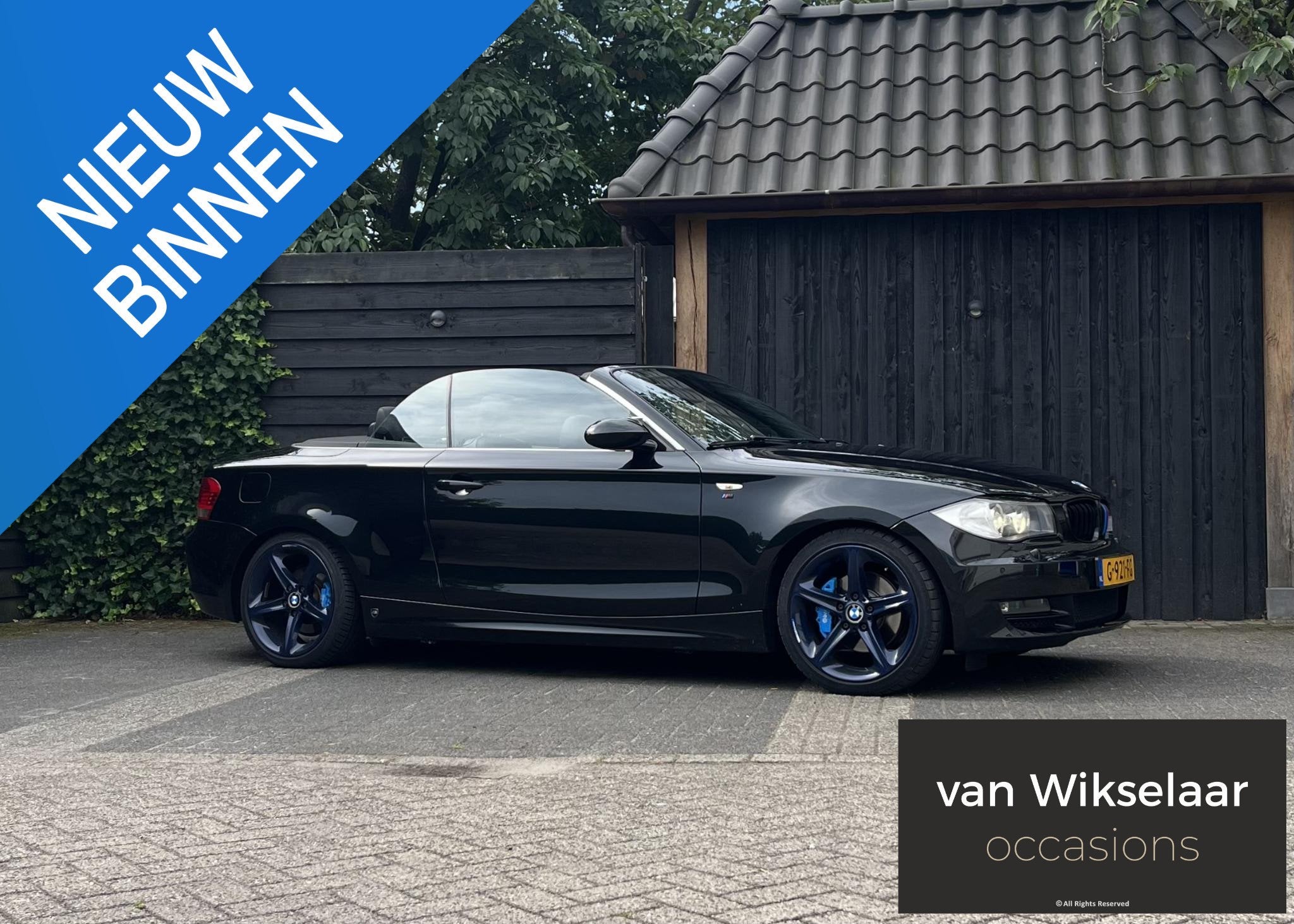 BMW 1-serie Cabrio 120i 2008 LEDER/CARPLAY/CRUISE/STLVRWRMNG, 1-Serie, Euro 5, Zwart, 4 cilinders