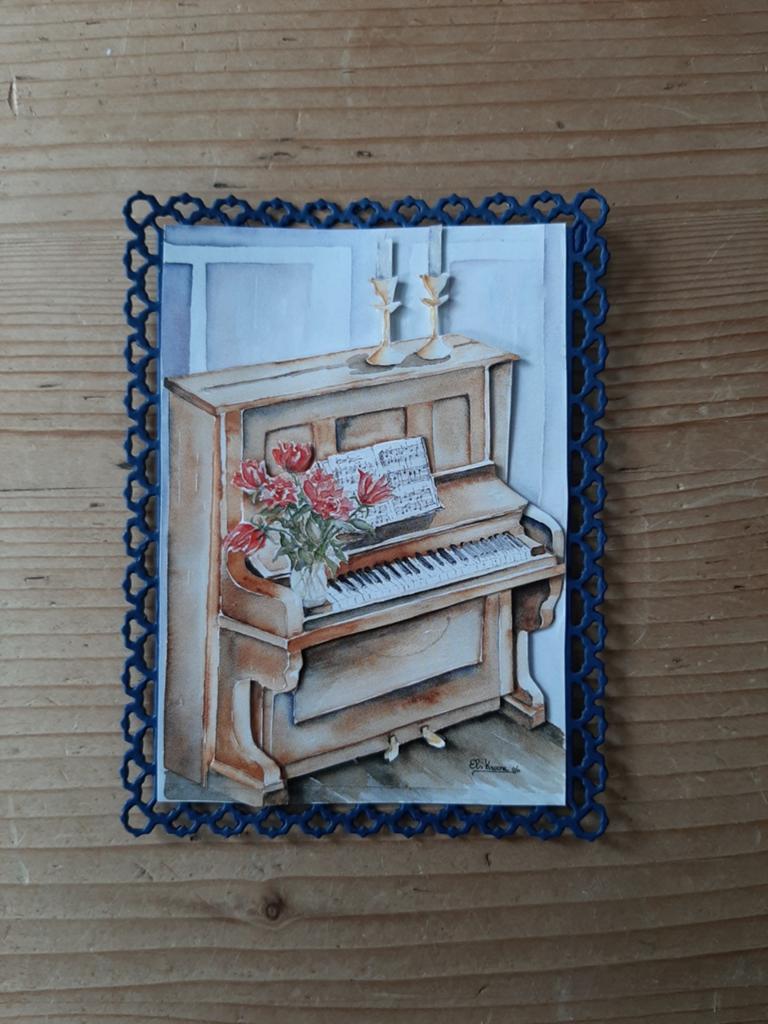 Stans kaart opleg met 3d plaatje piano, Ophalen of Verzenden, Nieuw, Overige thema's
