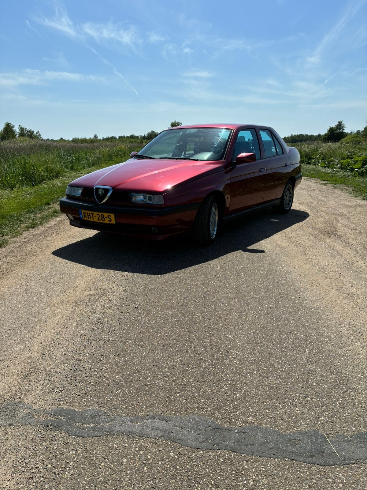 Alfa Romeo 155 1.8 twinspark 1997, Voorwielaandrijving, 4 cilinders, Leder en Stof, 1000 kg