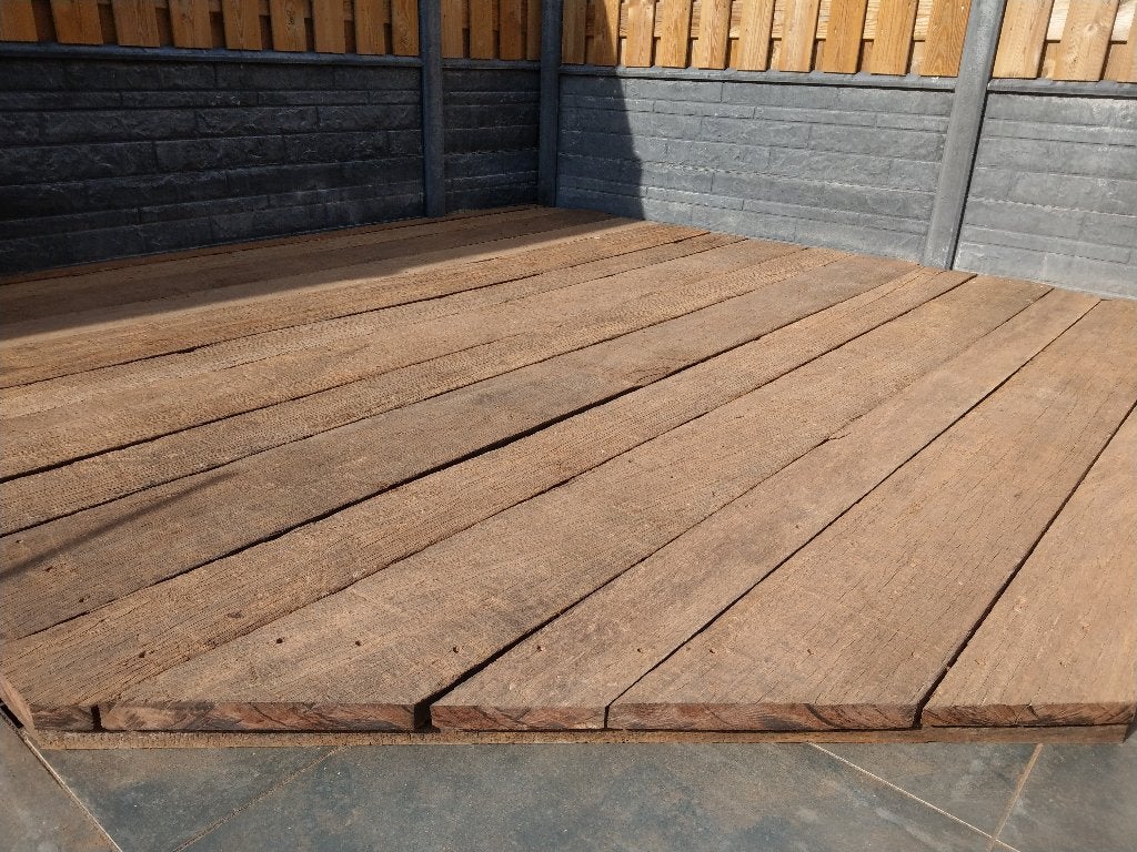Oude azobé Scheepsplanken! - Hardhouten vlonderplanken!, Gebruikt, Planken, Ophalen of Verzenden, Hardhout