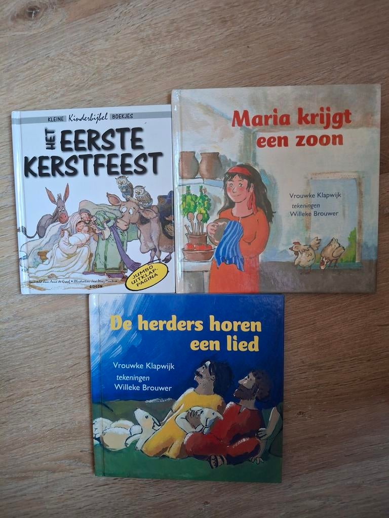 3 Kinderbijbel boekjes: Kerstfeest, Maria, Herders, Ophalen of Verzenden, Gelezen, Vrouwke Klapwijk, Non-fictie