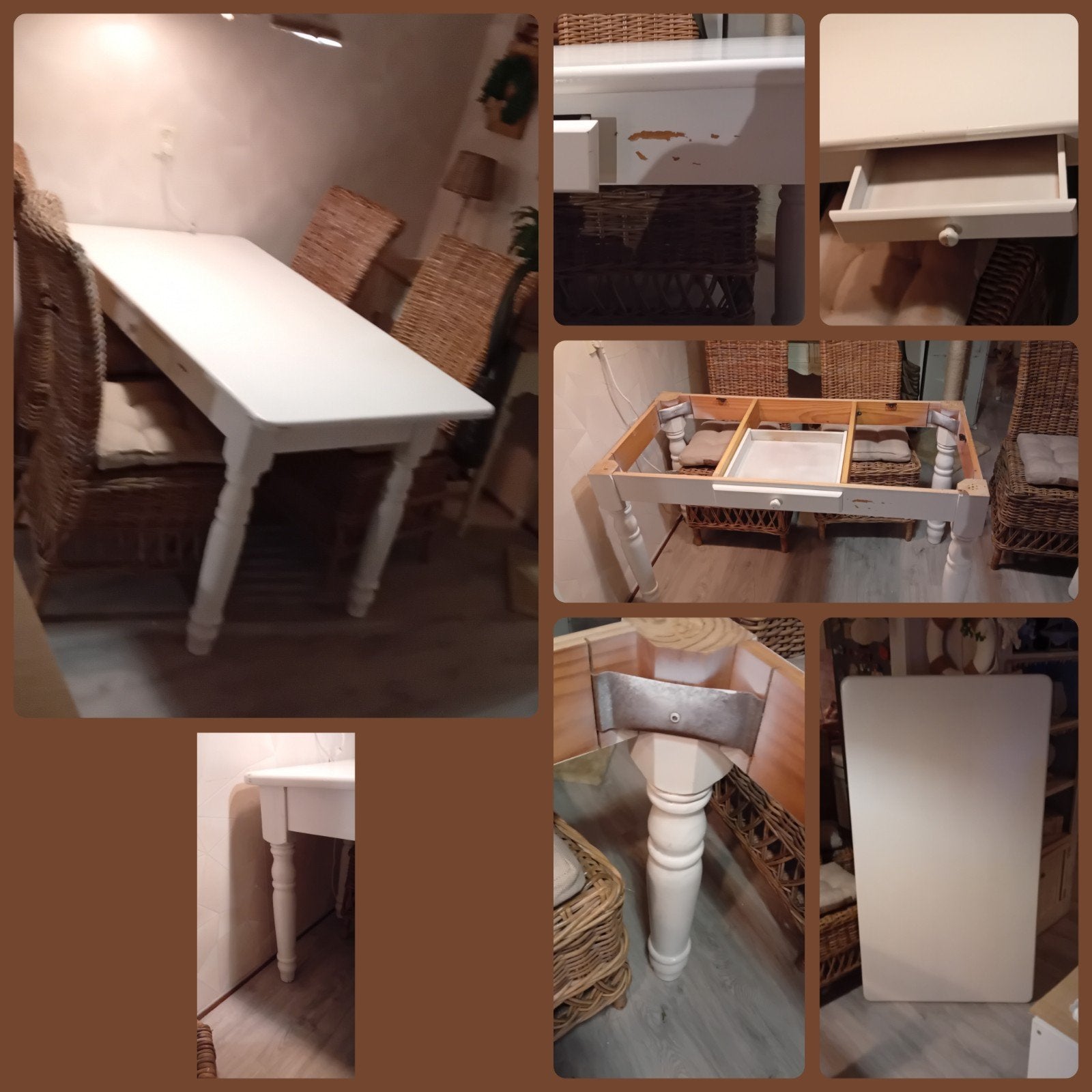 Leuke landelijke witte eettafel 145x80, Ophalen