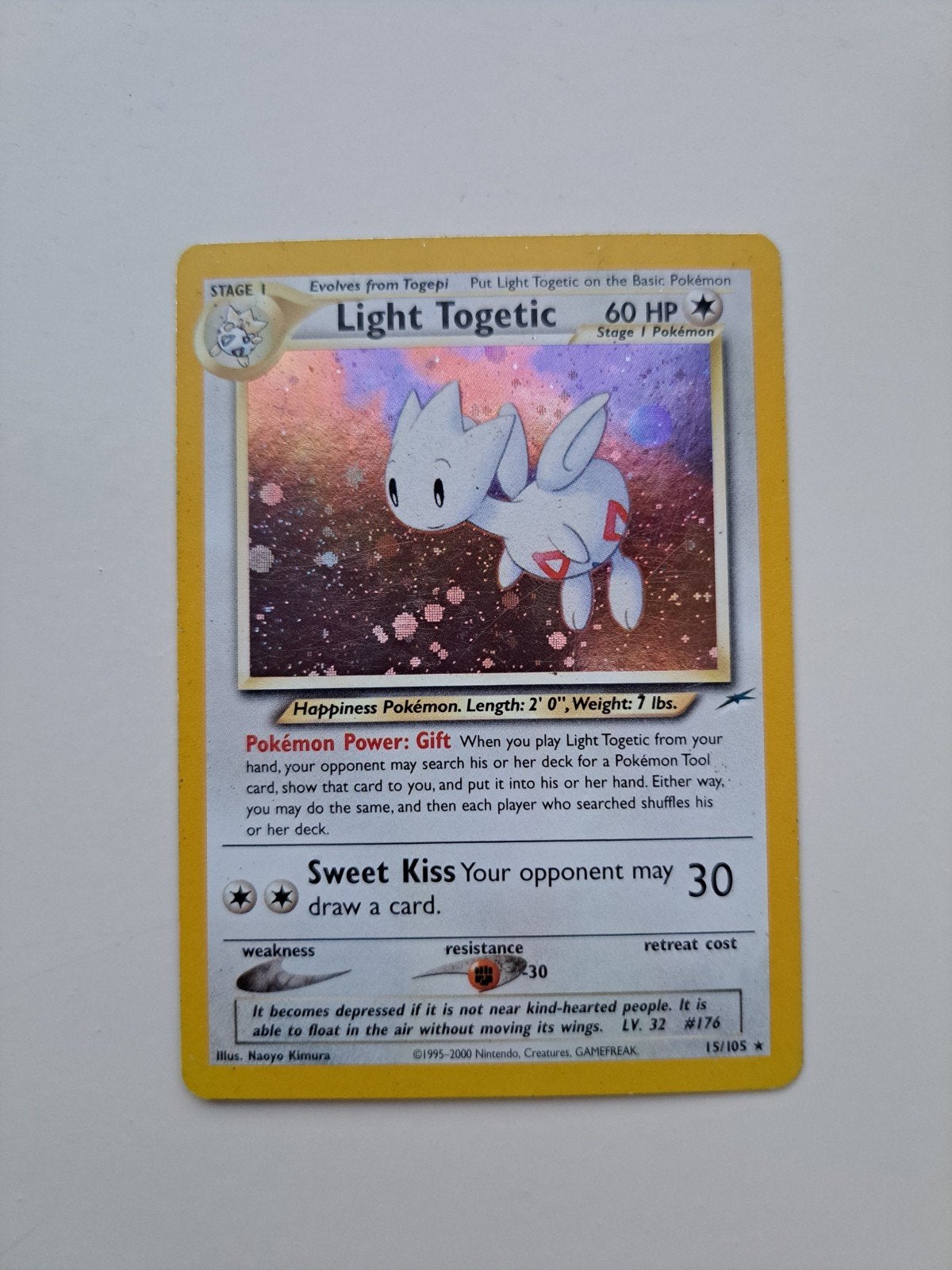 Light Togetic Holo Pokémon Kaart - Zeldzaam en Glanzend, Ophalen of Verzenden, Gebruikt, Losse kaart, Foil