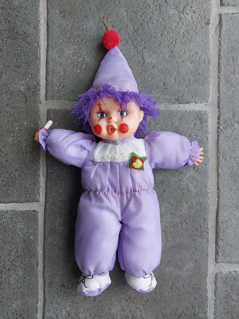 Clown Knuffel Paars met Speen, Ophalen of Verzenden, Zo goed als nieuw, Overige typen