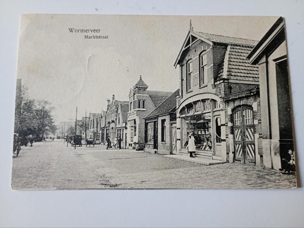 Wormerveer Marktstraat 1924, Ophalen of Verzenden, 1920 tot 1940, Gelopen, Noord-Holland