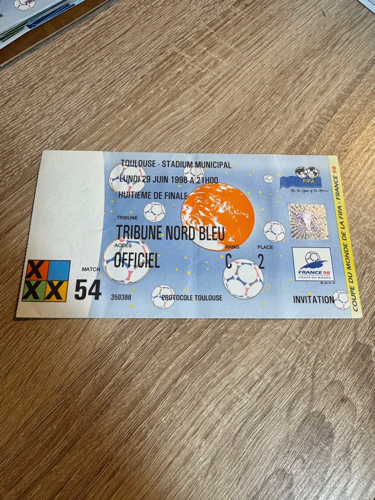 WK98 Joegoslavië - Nederland Ticket, Ophalen of Verzenden, Gebruikt, Overige binnenlandse clubs